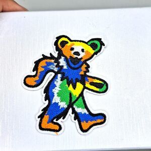 Grateful dead bear iron on patch Hippie vibes